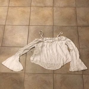 White off shoulder shirt with straps